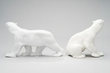 TWO LOMONOSOV PORCELAIN FIGURES, 1990s.