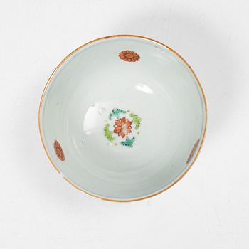 Parti Famille Rose-porslin, 5 delar, kina, Qianlong (1736-95).