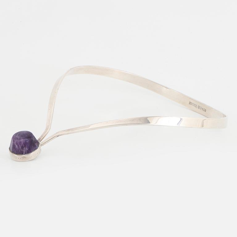 COLLIER silver med ametist.