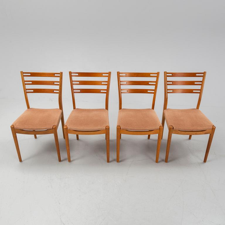 Helge Sibast, A set of four oak and teak chairs, Sibast Furniture, Denmark, mid 20th Century.