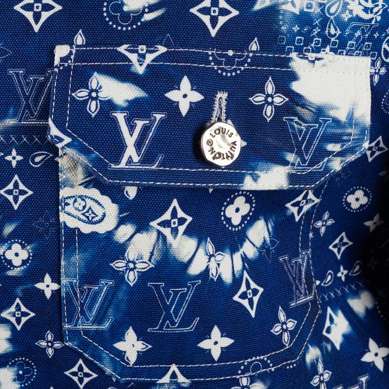 Louis Vuitton, jacka, "Monogram Bandana Mix Leather Denim Jacket", 2022 collection by Virgil Abloh, storlek 46.