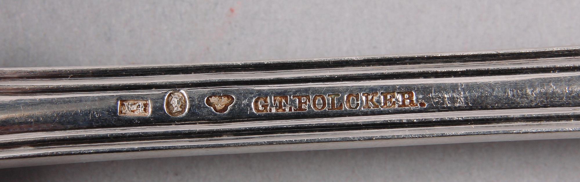 RAGUSKED, silver, Gustaf Theodor Folcker, Stockholm. 1852. Vikt ca 110 gram.
