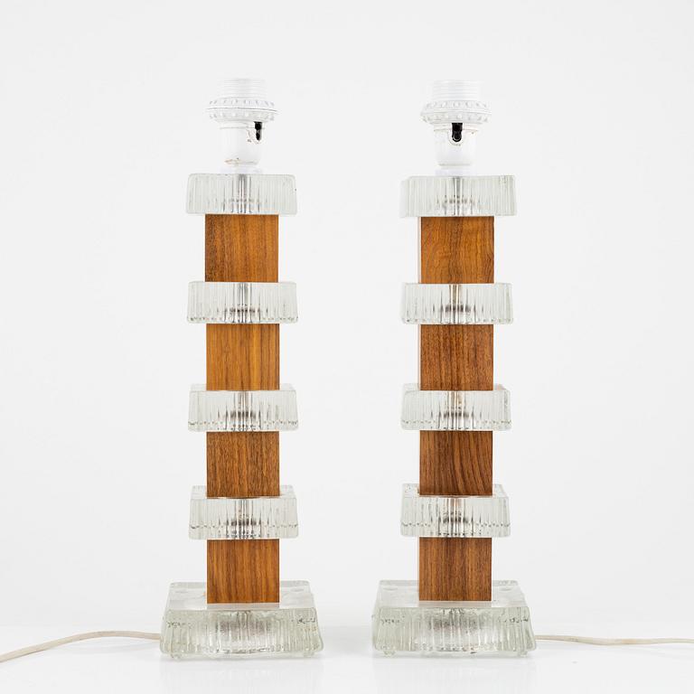 A pair of table lights, 1960's/70's.