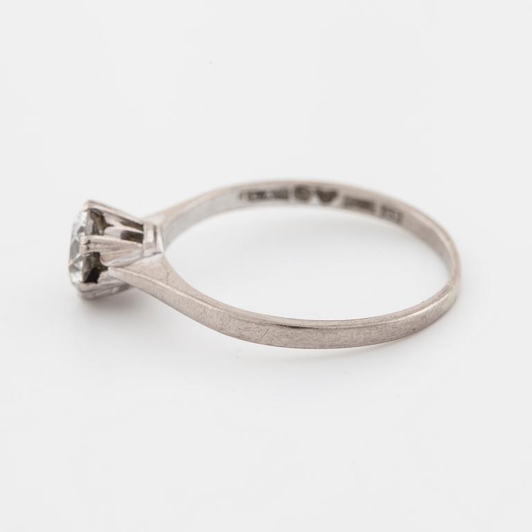 A brilliant cut diamond ring by Evert Lindberg, Göteborg, 1966.