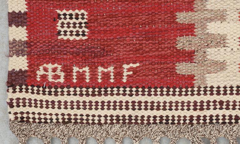 CARPET. "Röda Havet". Flat weave (Rölakan). 238,5 x 178,5 cm. Signed AB MMF MR.