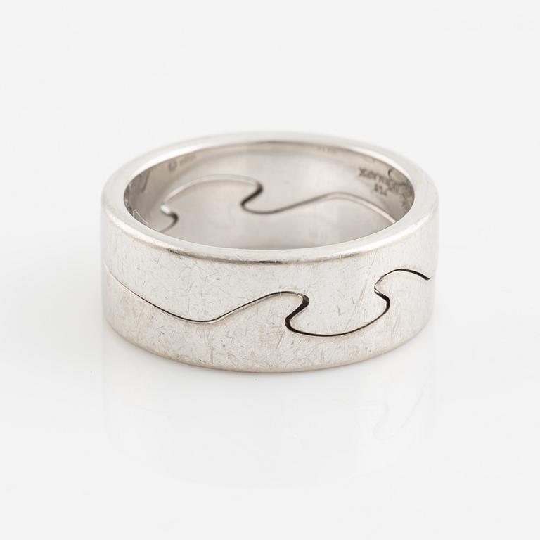 Georg Jensen, ring, 2-delad "Fusion", 18K vitguld. Nina Koppel.