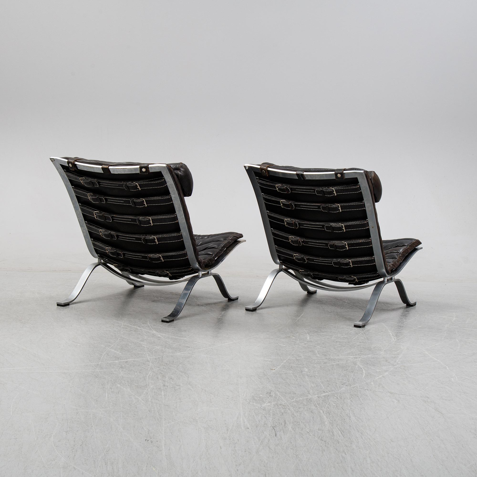 A pair of 'Ari' armchairs designed by Arne Norell, Norells Möbler, model designed in 1966.