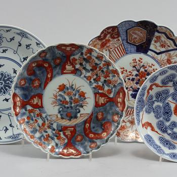 TALLRIKAR, 4 st, porslin, orientaliska, 1900-tal.