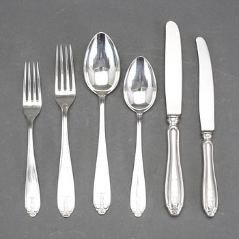 BESTICKSERVIS, 36 delar, silver, "Vasa", GAB, Stockholm 1927-1931. Total vikt ca 1705 gram.