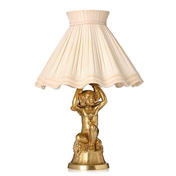 202. Alice Nordin, a gilt bronze Art Nouveau table lamp, Sweden, ca 1900.
