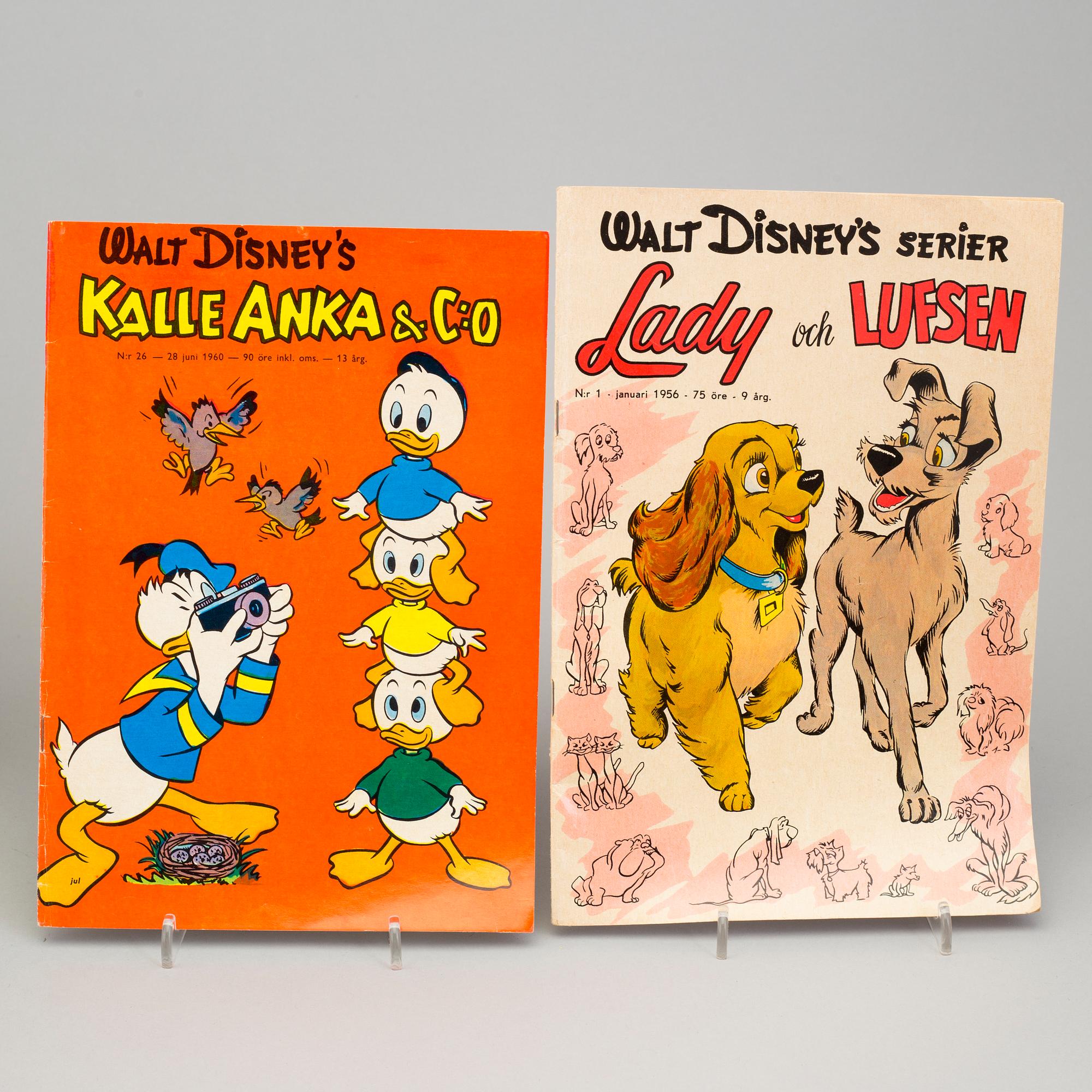 SERIETIDNINGAR, Kalle Anka, fulla årgångar 1955-1960.