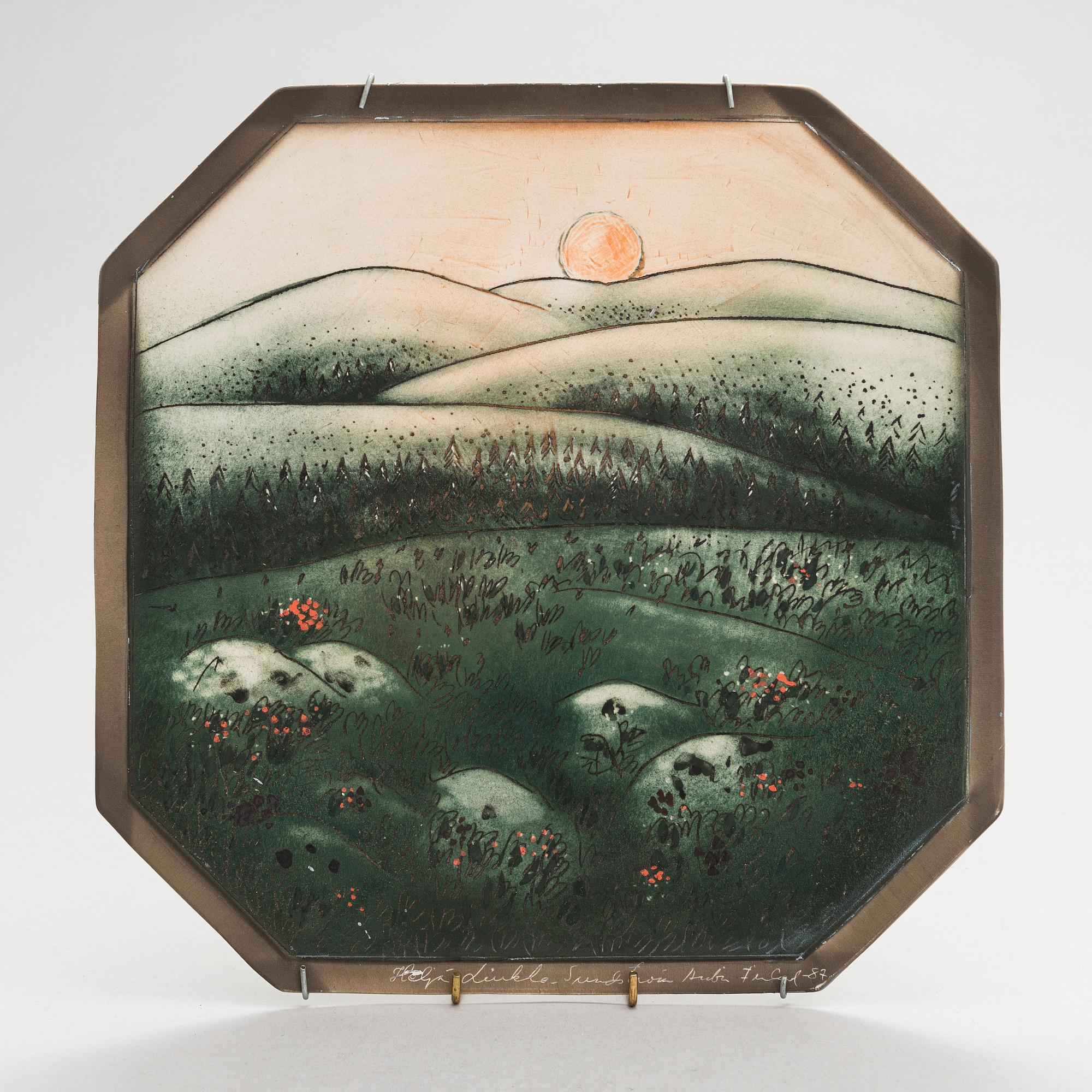 Heljä Liukko-Sundström, A ceramic painting signed Heljä Liukko-Sundström Arabia Finland -87.