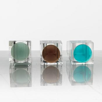 Siv Lagerström, three acrylic plastic rings, 1970s.