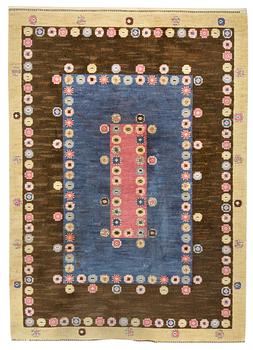 A CARPET, "Tusenskönan med blått" ("Bellis"), knotted pile, 248,5 x 176 cm, signed AB MMF.