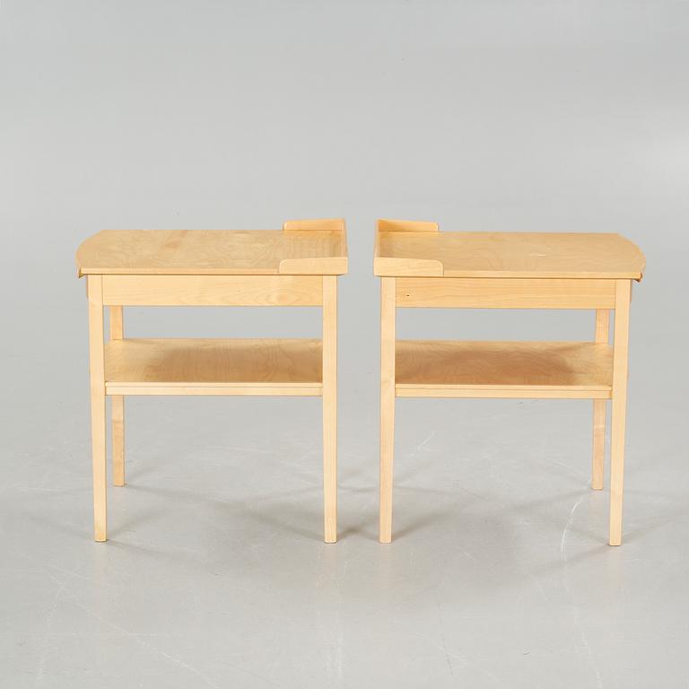 A pair of bedside tables by Carl Malmsten for Åfors Möbelfabrik, second half of the 20th century.