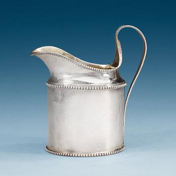 993. A Swedish 18th century parcel-gilt cream-jug, makers mark of Stephan Westerstråhle, Stockholm 1796.