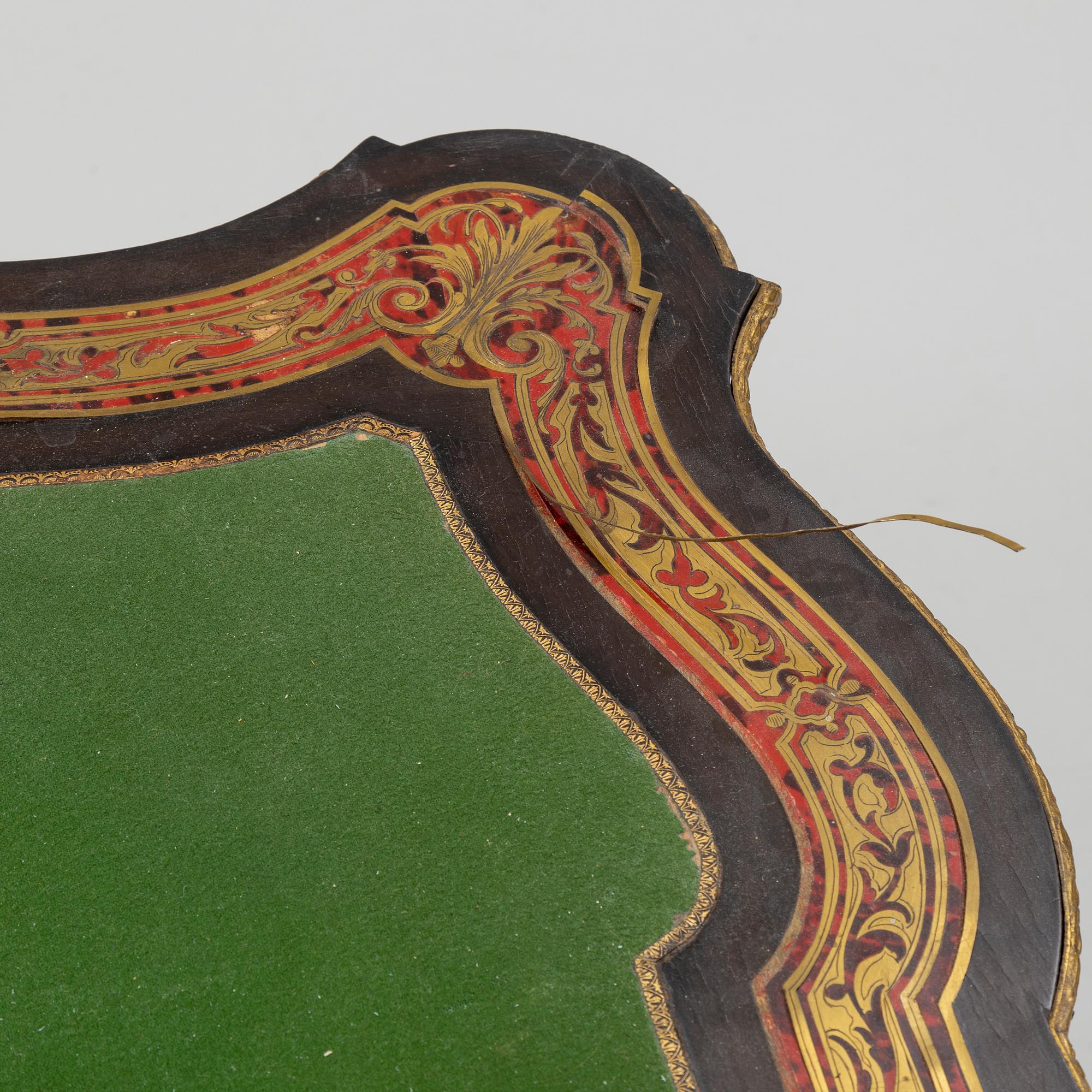 A Boulle style card table, end of the 19th Century.