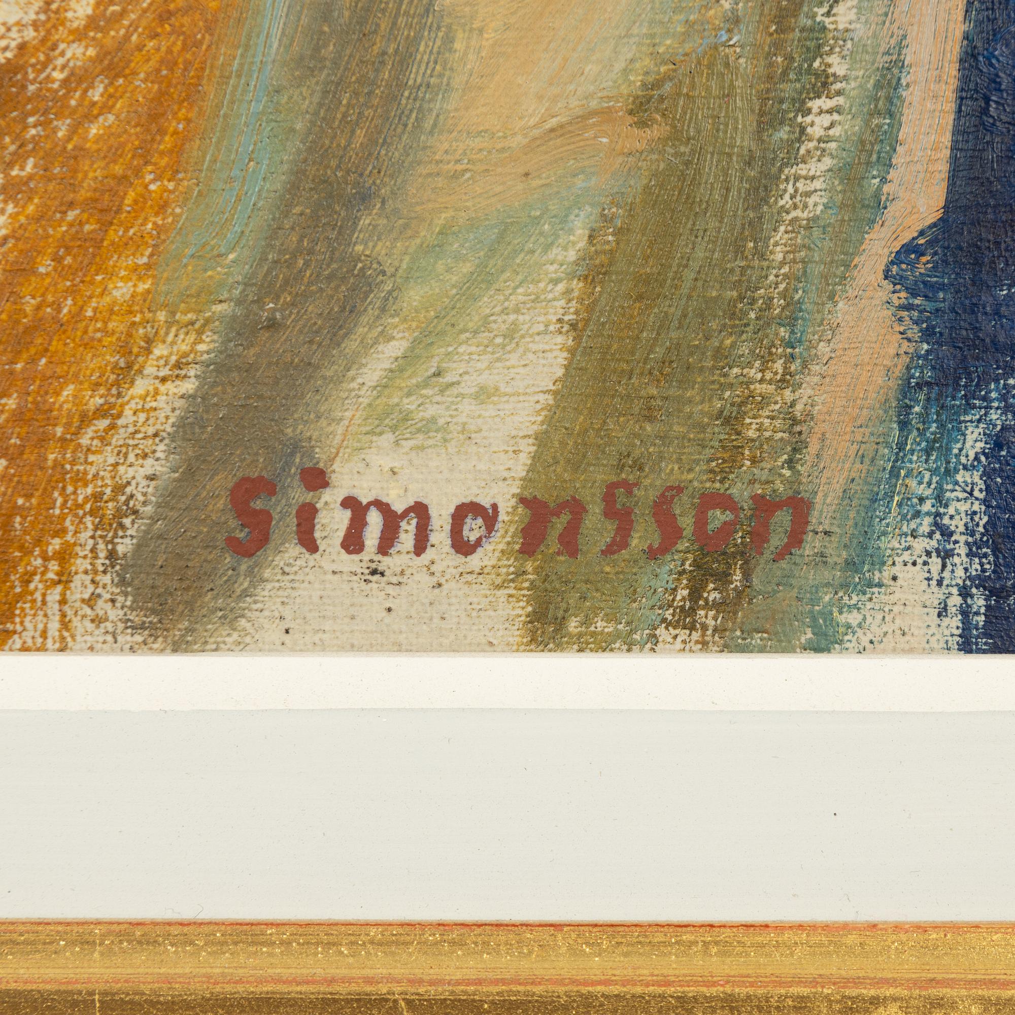 Birger Simonsson, oil on canvas, signed by the estate.