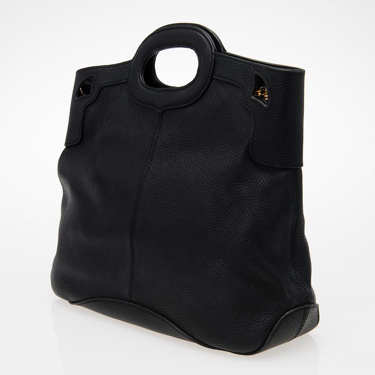 A Black Leather Bag.