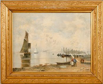 OKÄND KONSTNÄR, olja på duk, uppfodrad, monogramsignerad L och daterad 1887.