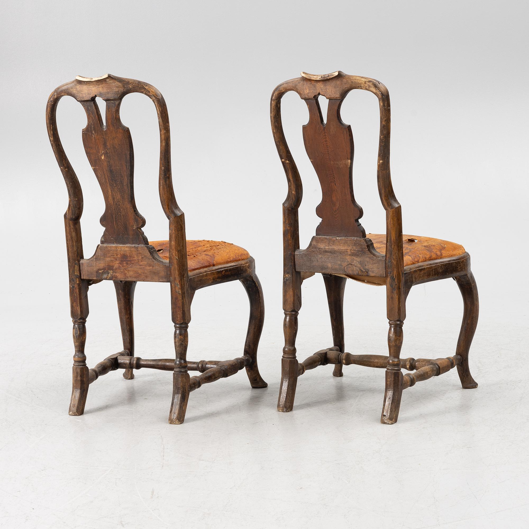 A pair of late 18th century Rococo chairs.