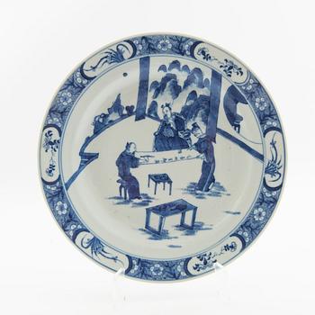Plate China Kangxi style late 19th century porcelain.