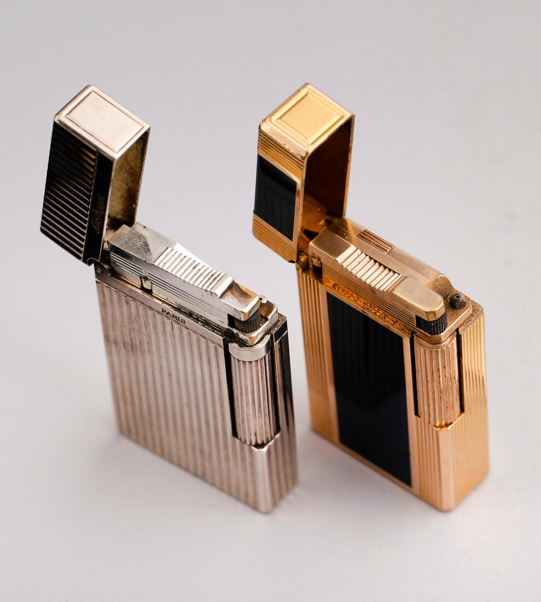 CIGARETTÄNDARE, 2 st, St Du Pont, Paris, Frankrike.