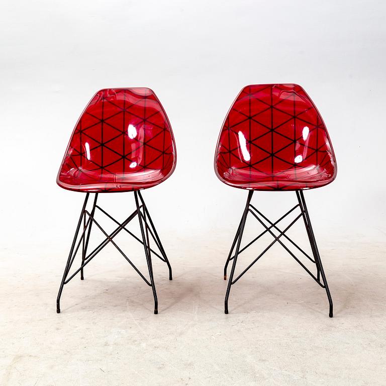 A set of four Dal Segno Prisma plexi chairs 21st century.