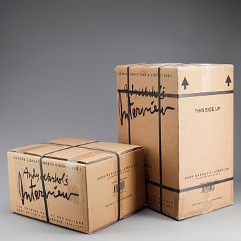ANDY WARHOL, efter. Box samt rullvagn, "Andy Warhol Interview". Design: Karl Lagerfeld & Gerhard Steidl.