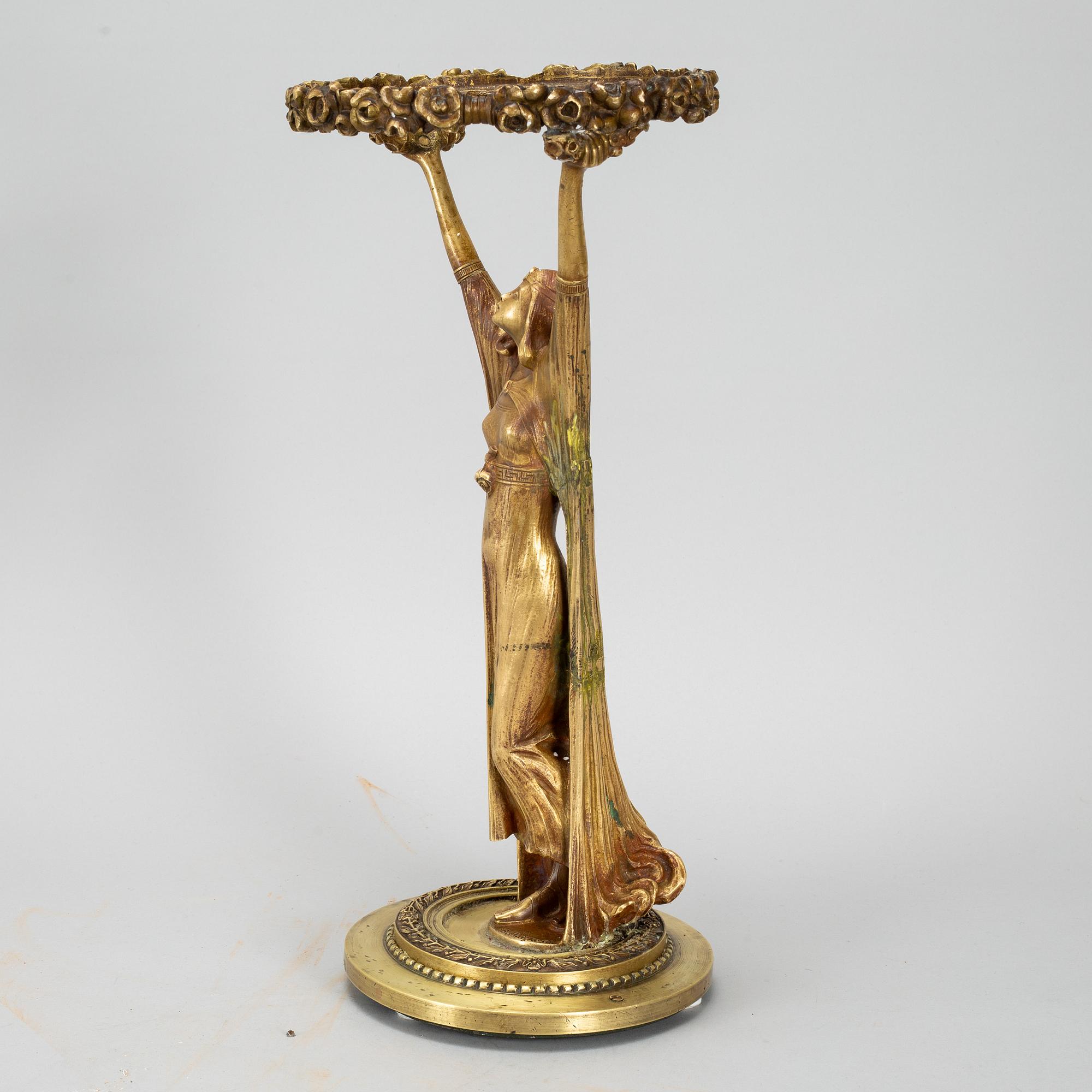 BERNHARD BUTZKE, sculpture/lamp, bronze, signed and dated 1903.