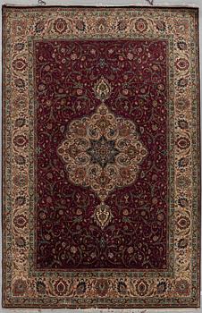 A carpet, Old Tabis, Part silk, ca 292 x 190 cm.