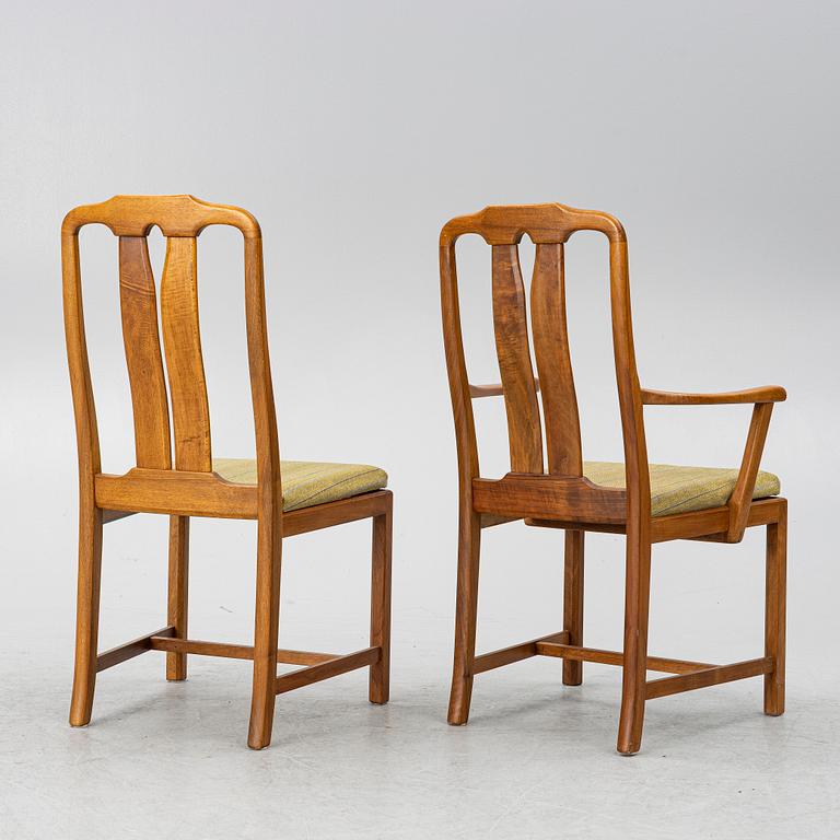 Carl Malmsten, a seven-piece dining suite, 'Ambassadör', Åfors Möbelfabrik.