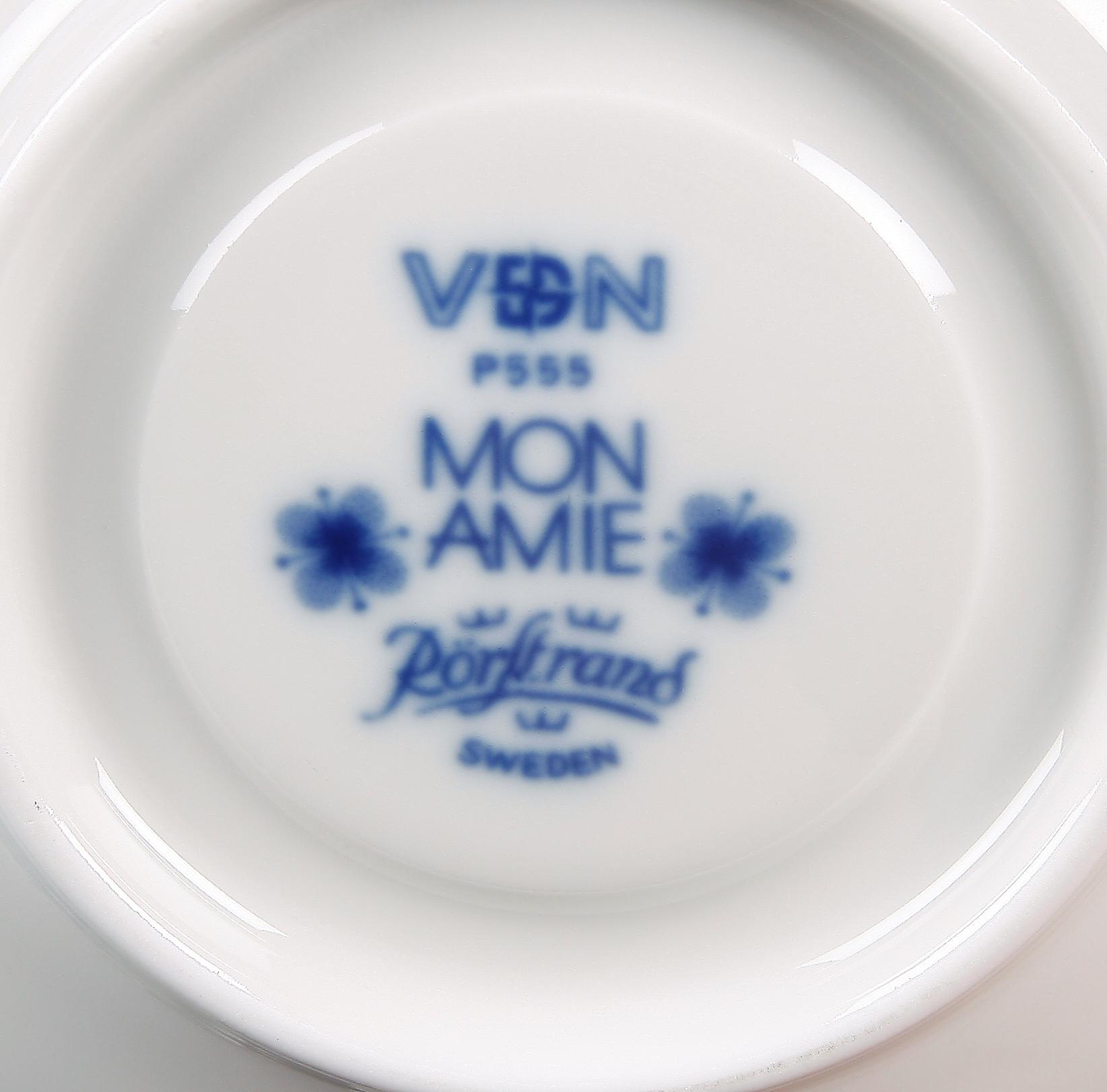 KAFFESERVISDELAR, 19 st, porslin, "Mon Amie", Marianne Westman, Rörstrand.