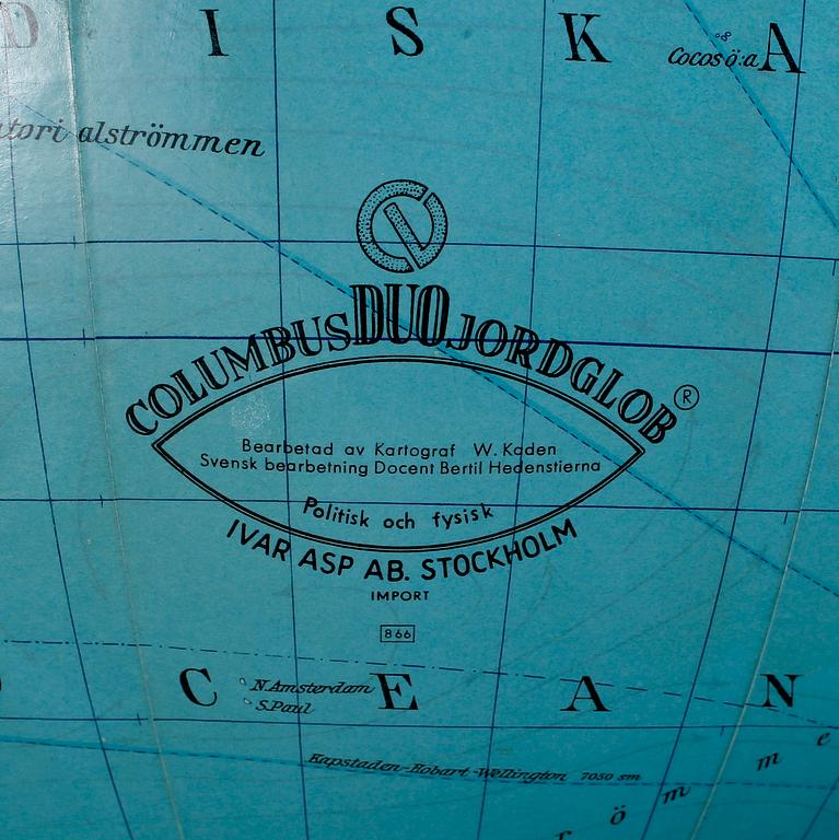 JORDGLOB, Columbus, 1900-talets tredje kvartal.