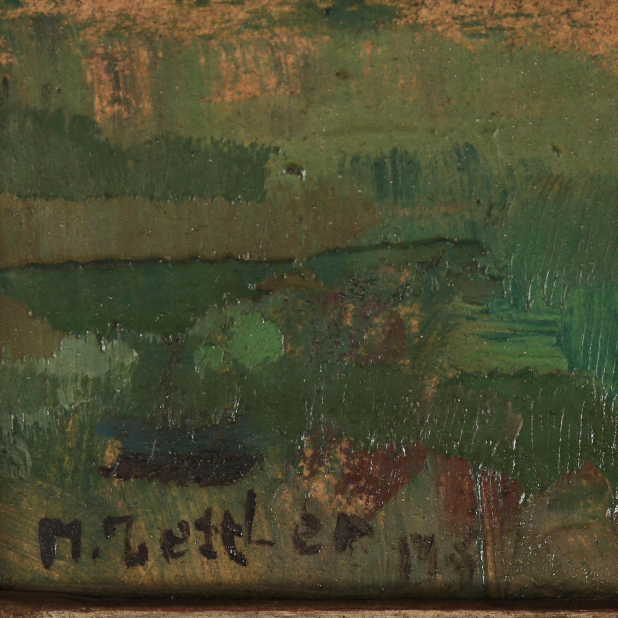 MAX ZETTLER, 2st, olja på pannå, signerade.