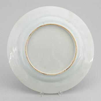 A Chinese blue and white dish, Qing dynasty, Qianlong (1736-95).