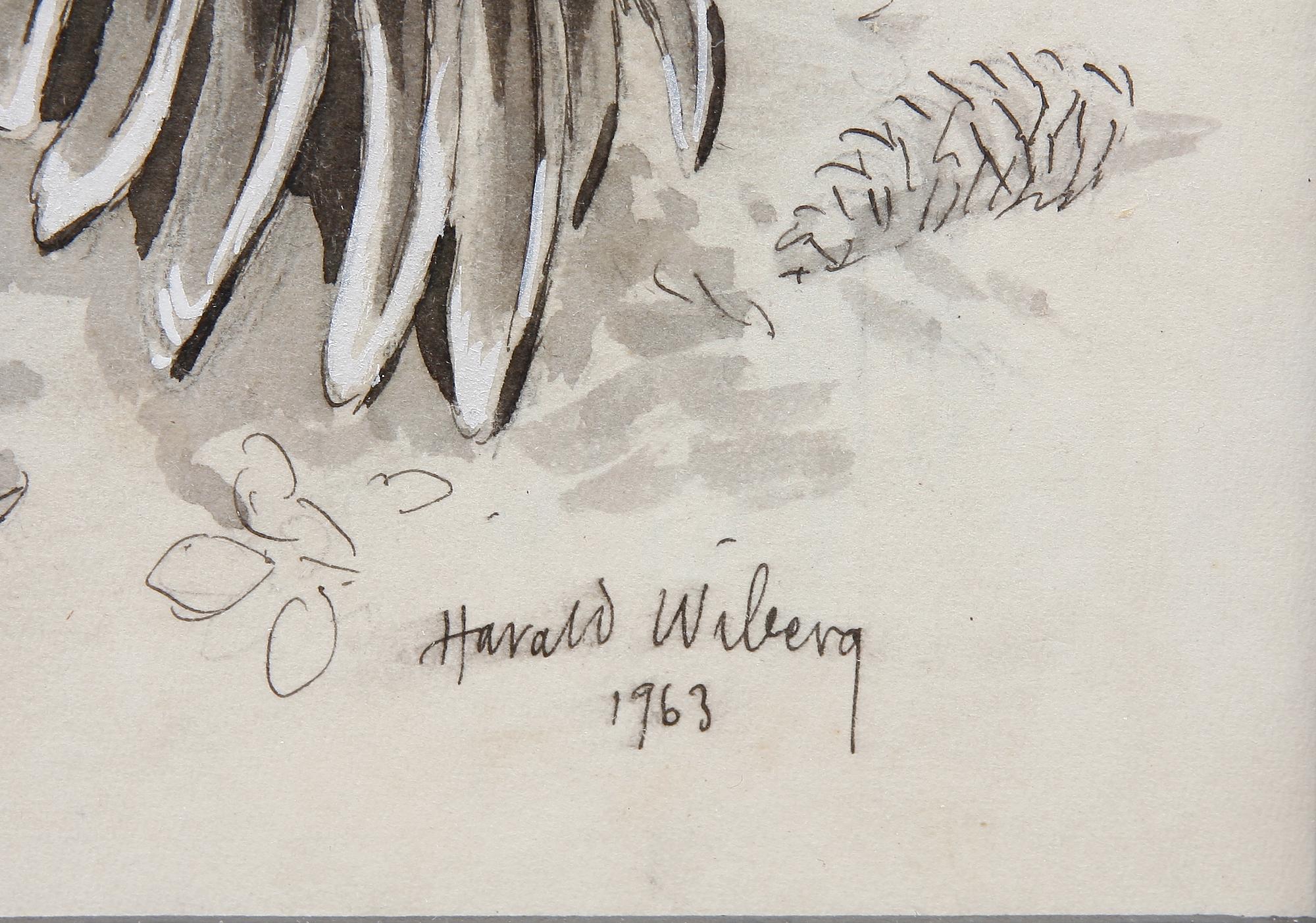 WIBERG, HARALD, 2 st, tuschteckningar.