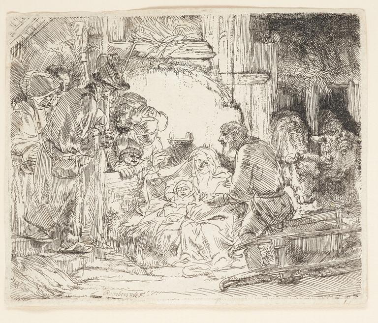 REMBRANDT HARMENSZ. VAN RIJN, etsning. Ca 1654 (Möjligen 1700-talsavdrag).