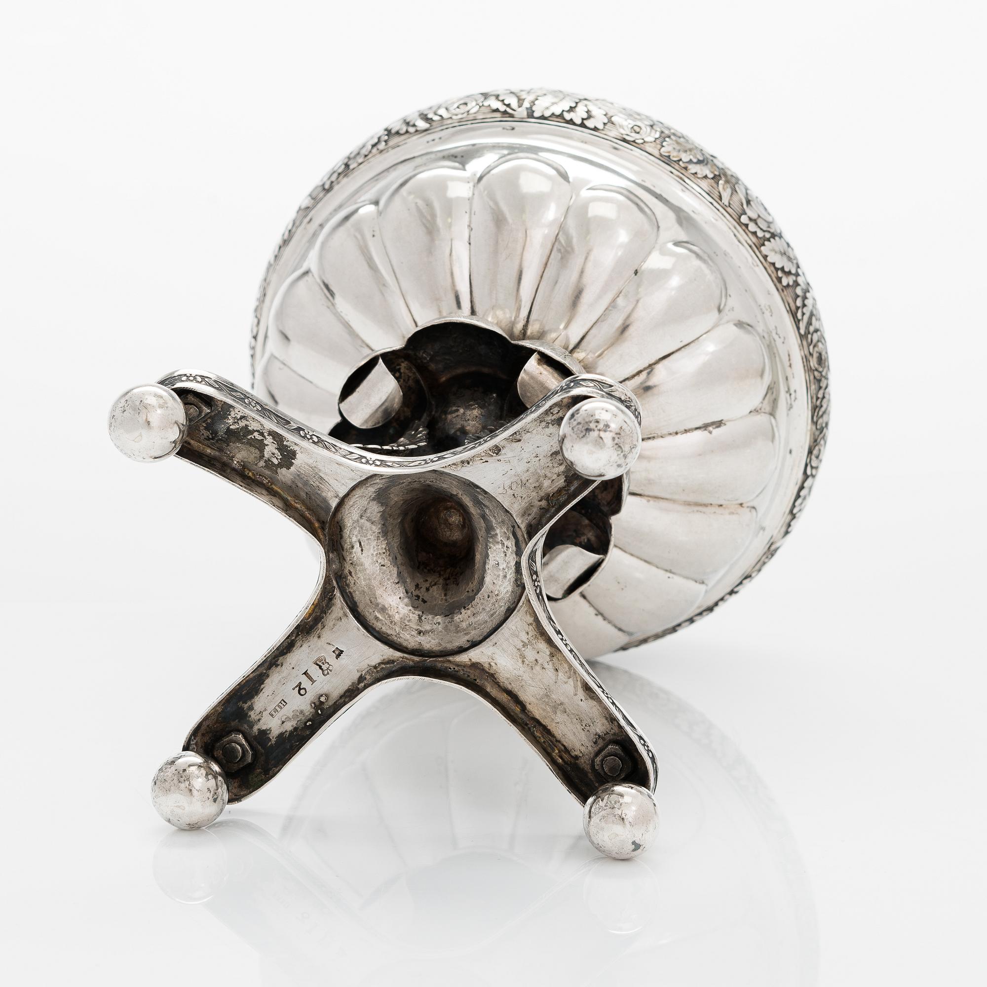 Henrik Johan Törnroth, sockerskål, silver, Åbo 1842.