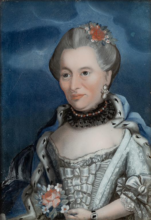 Glass paintings, Sweden, 3 pcs, 18th century.