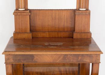 An Empire mirror and console table,