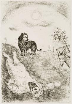 143. Marc Chagall, "L'arc en ciel"; "Abraham et les trois Anges" "Prophète tué par un lion", ur: "La bible".