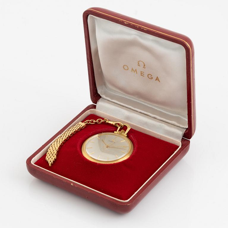 Omega, fickur, 18K guld, 43 mm.