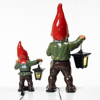 Tomtar, 2 st,  Heissner, Västtyskland, 1970/80-tal.