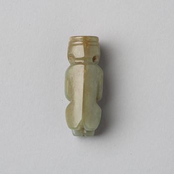 A Chinese nephrite figure and pendant.