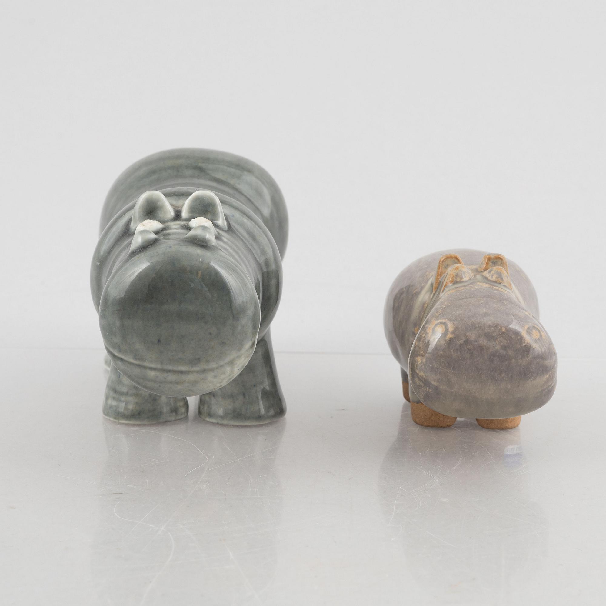 Lisa Larson, figuriner, 2 st, bl.a. ur serien "Menageri", Gustavsberg.