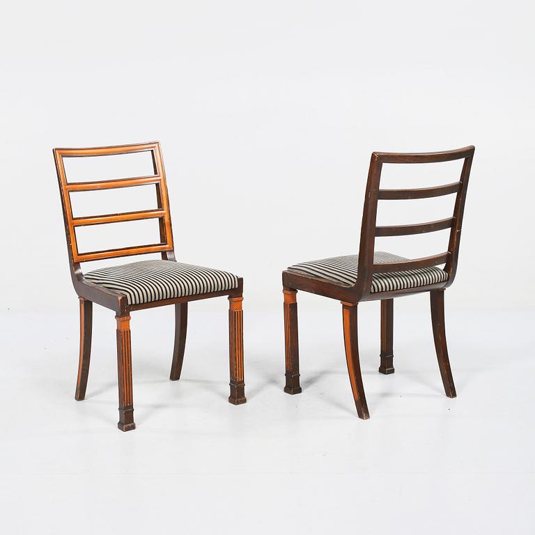 STOLAR, 4 st, tillskr Erik Chambert, Chamberts Möbelfabrik, Norrköping, 1920/1930-tal.