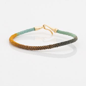 Ole Lynggaard, "Life bracelet", armband textil, spänne i guld, 18K.