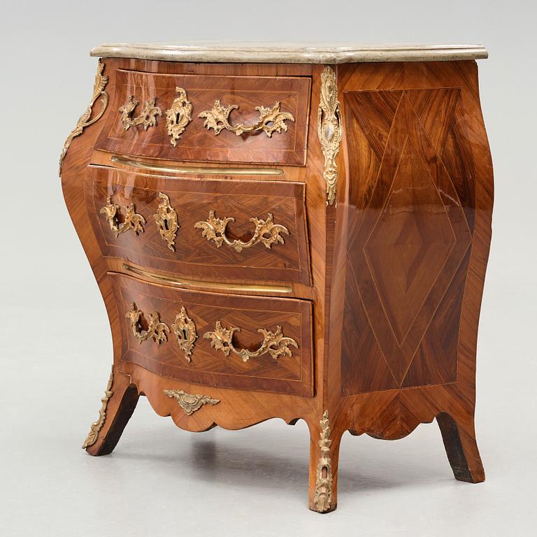 A Swedish Rococo 18th century commode attributed to Johan Neiber (master in Stockholm 1768-1795).