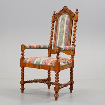 KARMSTOL, nybarock/nyrenässans, 1800-talets slut.